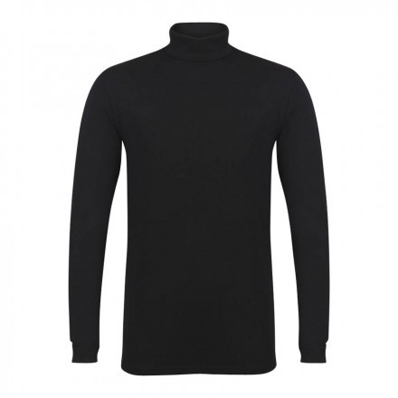 TEE-SHIRT PERSONNALISÉ COL ROULÉ HOMME 'FOLY' - noir