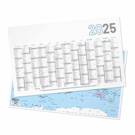 CALENDRIER BANCAIRE PERSONNALISÉ RIGIDE 65X40,5 CM 'MAP' - blanc