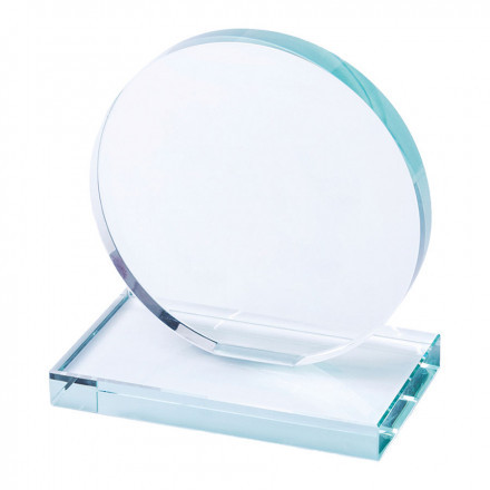 TROPHEE PERSONNALISABLE EN VERRE 'VICKY' - rond