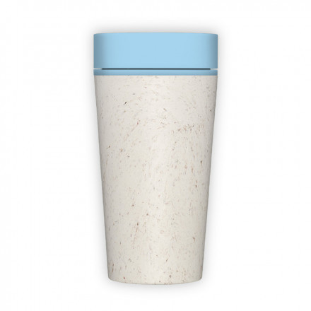 MUG PERSONNALISABLE REUTILISABLE ET DURABLE 340 mL 'BOLLI' - blanc chine/bleu