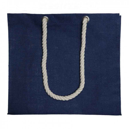 SAC EN JUTE PERSONNALISABLE AVEC SOUFFLET 'KILGO' - marine