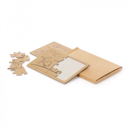SET 2 PUZZLES PERSONNALISABLE 'PUZZY" - beige
