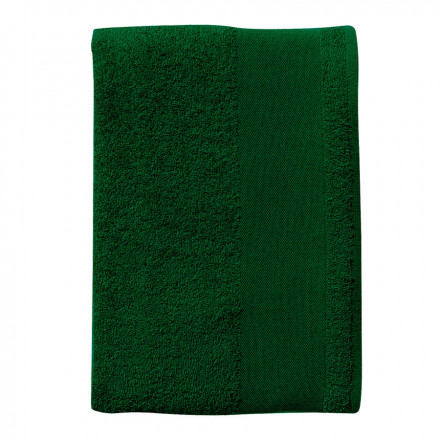 SERVIETTE DE TOILETTE PERSONNALISÉE COULEUR 50x100 CM 'ISLAND' - vert bouteille