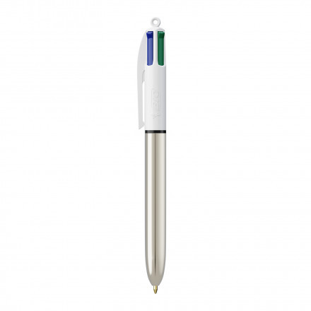 STYLO PERSONNALISÉ BIC® 4 COULEURS 'SHINE' - argenté