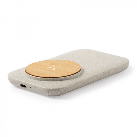 CHARGEUR À INDUCTION PUBLICITAIRE 10 W 'RIMS BAMBOU'  - naturel