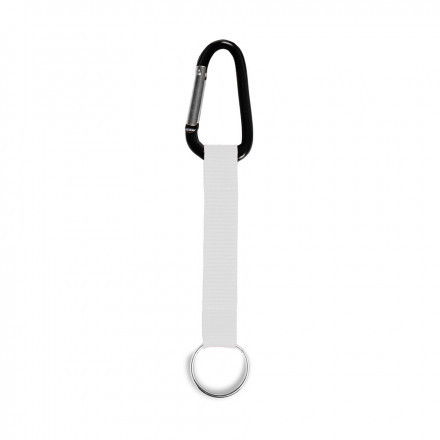 PORTE-CLÉS PUBLICITAIRE AVEC MOUSQUETON 'HOOKY' - blanc