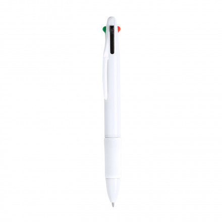 STYLO PUBLICITAIRE 4 COULEURS 'OCTUS' - blanc