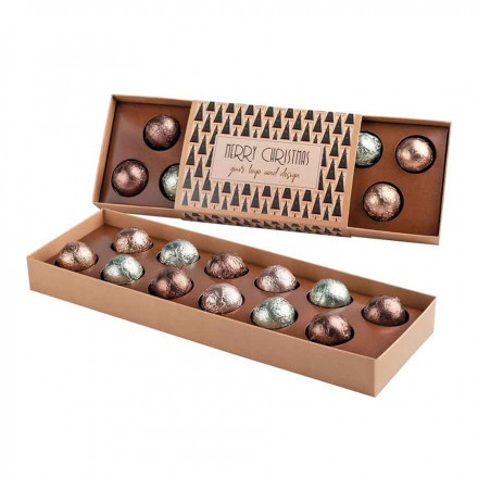 COFFRET PUBLICITAIRE 12 PRALINES AU CHOCOLAT 'CHOPRA' - chocolat