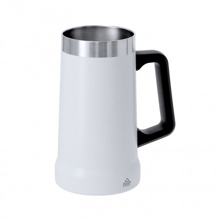 CHOPE EN ACIER DOUBLE PAROI PERSONNALISEE 700ML 'NOXGLI' - blanc