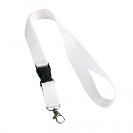 TOUR DE COU PERSONNALISABLE AVEC CLIP DETACHABLE 'LAZO' 4J - blanc
