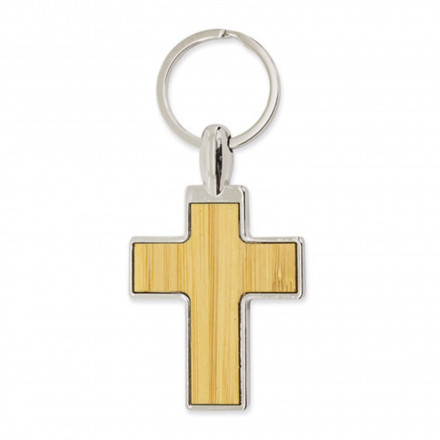 PORTE-CLÉ CROIX PERSONNALISÉ EN BOIS 'CASAWOOD' - croix