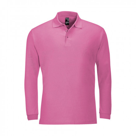 POLO PUBLICITAIRE MANCHES LONGUES HOMME 'WINTER II' - rose flash