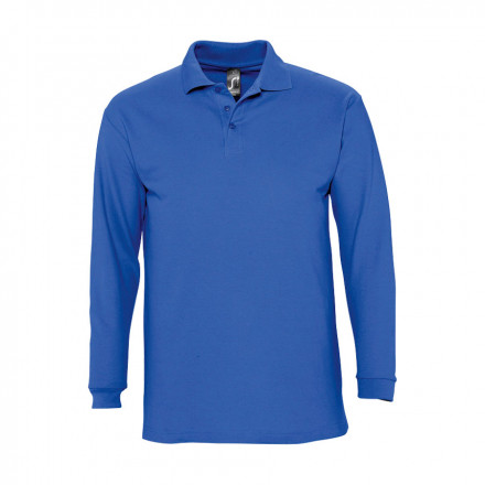 POLO PUBLICITAIRE MANCHES LONGUES HOMME 'WINTER II' - bleu royal
