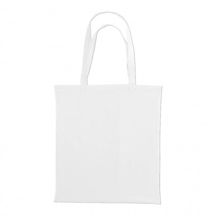 TOTE BAG BLANC COTON ANSES LONGUES 'ANTONIO' - blanc