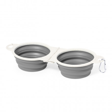 GAMELLE DOUBLE PLIABLE PERSONNALISABLE 'TARA DOUBLE' - gris