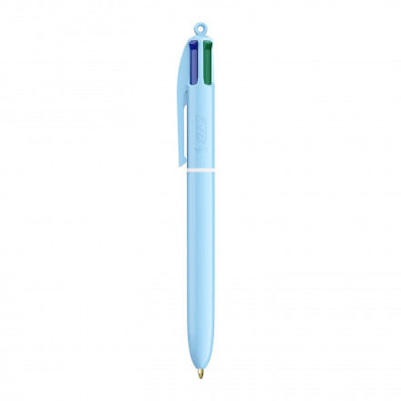 STYLO 4 COULEURS PERSONNALISABLE BIC® 'PASTEL' - bleu pastel