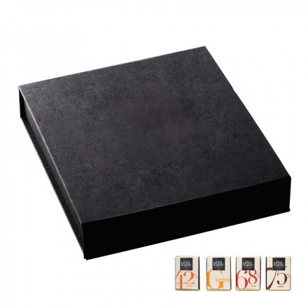 COFFRET PERSONNALISÉ DE 24 CARRÉS DE CHOCOLAT 5G ASSORTIS LPCC® 'DÉGUSTATION' - coffret de chocolat