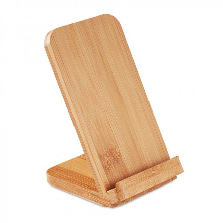 SUPPORT TELEPHONE CHARGEUR À INDUCTION PUBLICITAIRE 5W 'EKKO' - bambou