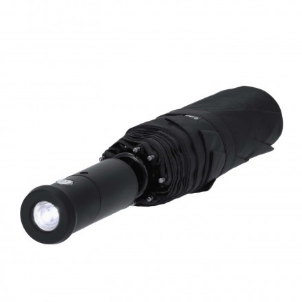 PARAPLUIE PLIABLE LED PERSONNALISABLE 'LIGHTRAIN' - noir