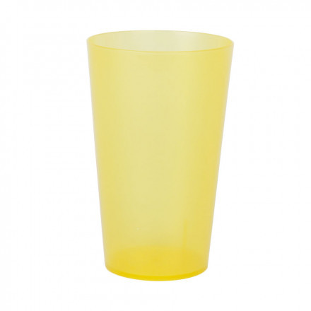 LOT DE 100 GOBELETS RÉUTILISABLES PERSONNALISÉS '30 CL CUP' - EXPEDITION EXPRESS 72H - transparent givré jaune