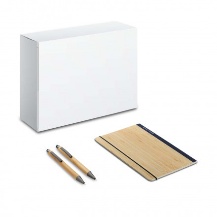 PACK ECRITURE PERSONNALISABLE 'DUO WOOD' - bleu