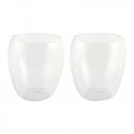SET DE 2 TASSES À DOUBLE PAROI PERSONNALISABLE 'VODY' - transparent