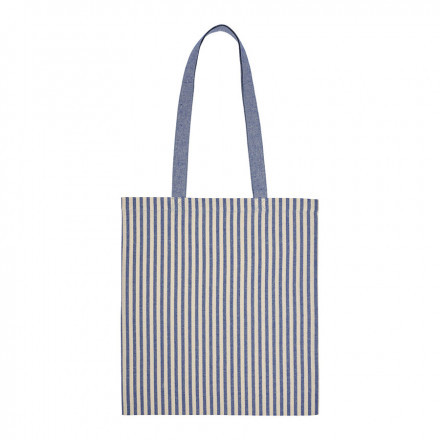 TOTE BAG PERSONNALISABLE RAYÉ 'HYDRA' - blanc/bleu