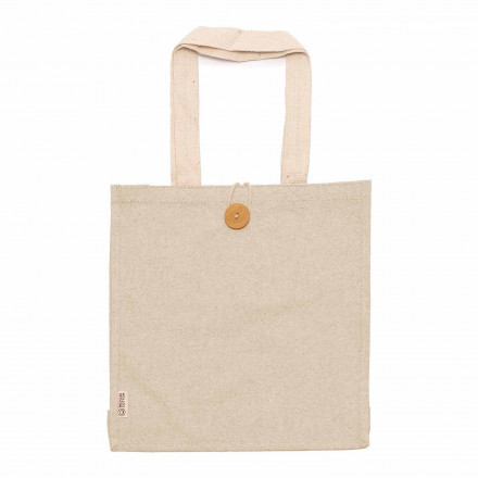 SAC SHOPPING PERSONNALISE COTON RECYCLE 'MASTIMO' - beige