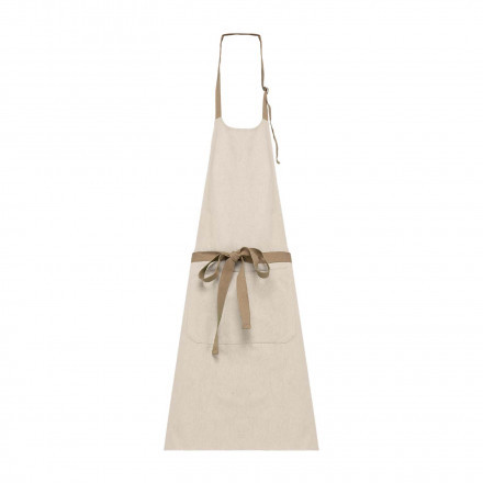 TABLIER LONG PERSONNALISABLE EN COTON RECYCLE 200G 'KARITAB' - beige