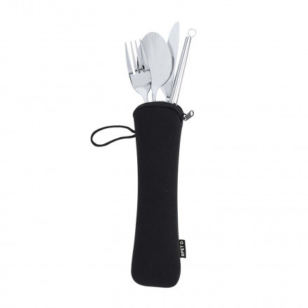 SET DE COUVERTS PERSONNALISABLE 'KIDO RPET' - noir