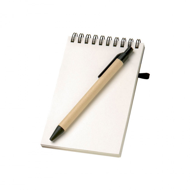 BLOC NOTES PERSONNALISÉ RECYCLÉ AVEC STYLO 'PAPYRUS' NON LIGNÉ