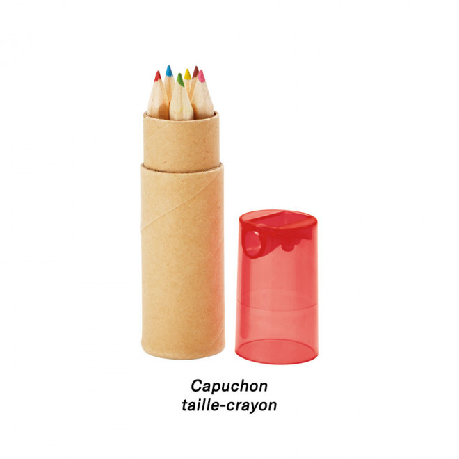 SET DE 6 CRAYONS DE COULEUR AVEC TAILLE CRAYON PERSONNALISABLE 'ANDORRE'