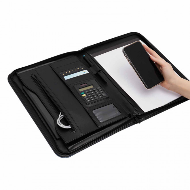 CONFÉRENCIER PUBLICITAIRE A4 AVEC CALCULATRICE 'GENTLEMEN'