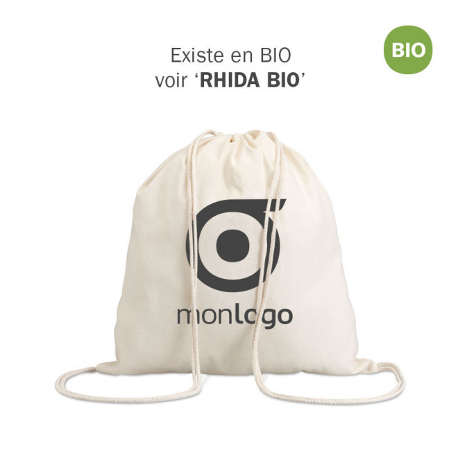 SAC À DOS PUBLICITAIRE EN COTON 'RHIDA' 100 GR/M²
