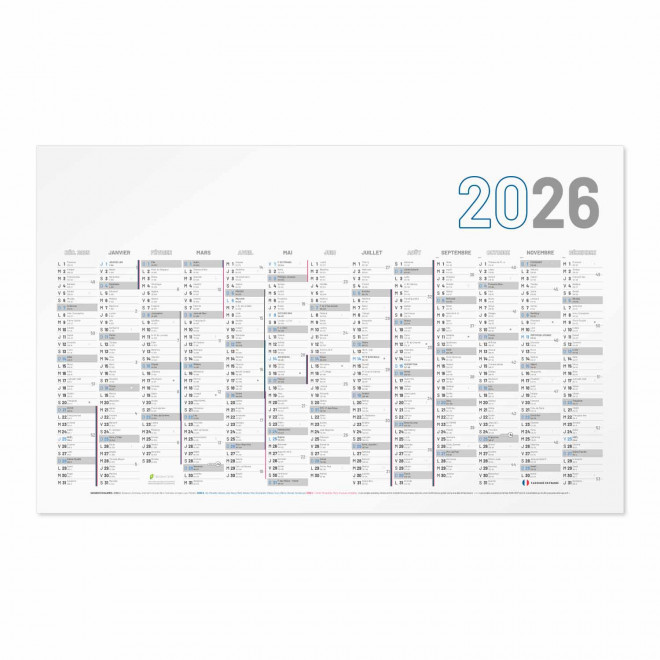 CALENDRIER BANCAIRE PERSONNALISÉ RIGIDE 65X40,5 CM 'MAP'