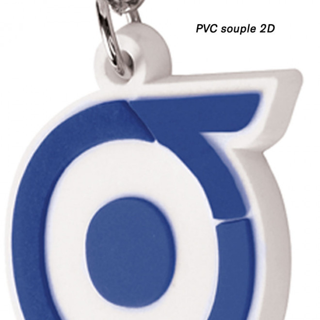 PORTE CLES PUBLICITAIRE SUR MESURE EN PVC SOUPLE 2D 'MISURA'