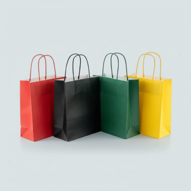 SAC PAPIER KRAFT PUBLICITAIRE ANSES TORSADEES 'CUBANO' 22X31X10 cm 90 GR/M²