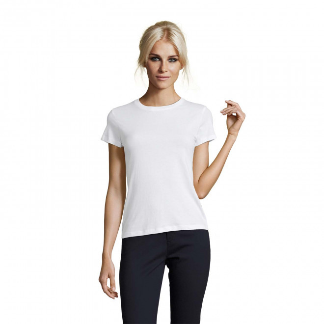TEE SHIRT BLANC PUBLICITAIRE FEMME 'REGENT' 150 GR/M²