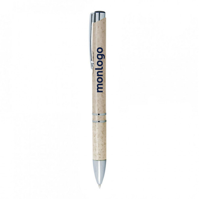 STYLO PERSONNALISABLE EN PAILLE DE BLÉ 'IVANA GREEN''