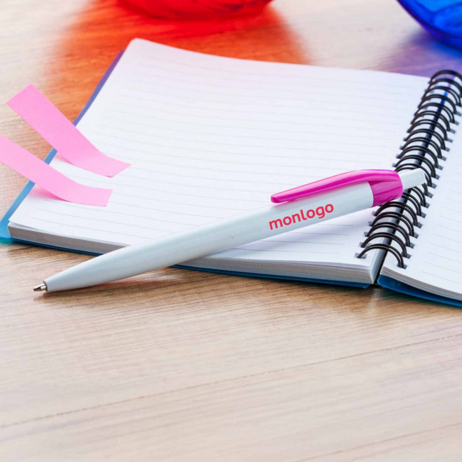 STYLO À BILLE PUBLICITAIRE 'FIGUEIRA' CORPS BLANC