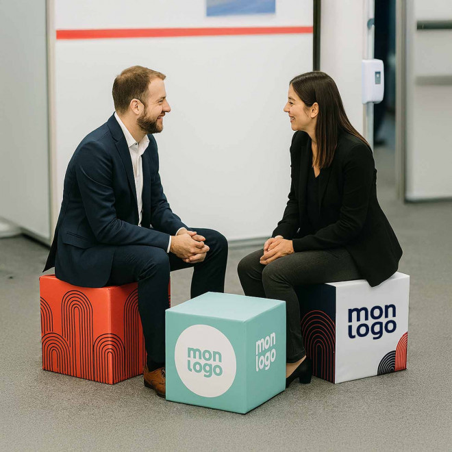 POUF PERSONNALISÉ CUBE MOUSSE 'CUBIQUE'