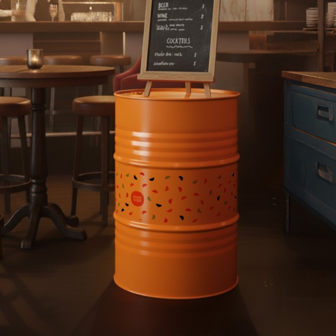 BARIL PRESENTOIR PERSONNALISABLE 'BAROUL COLOR'