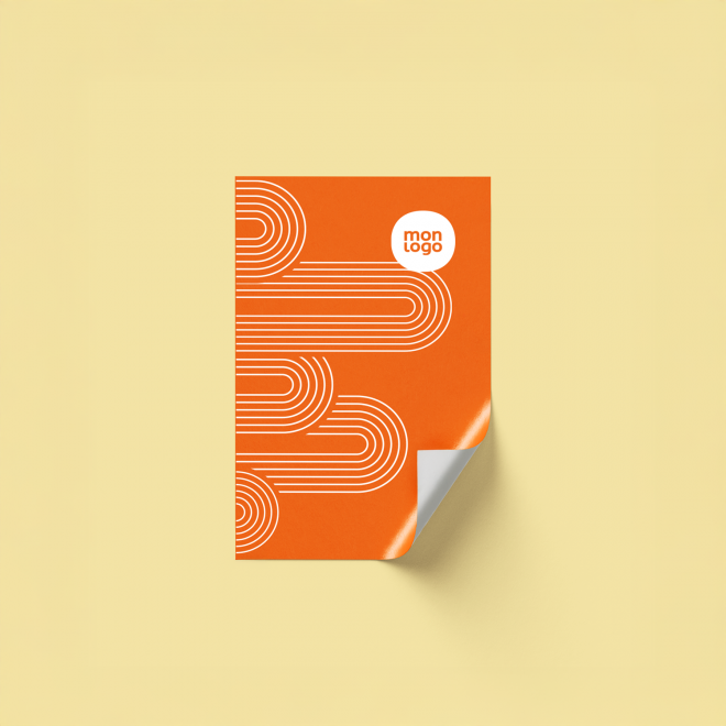 STICKER FLUO RECTANGLE PERSONNALISE 'KLISTER FLUO' 4X6