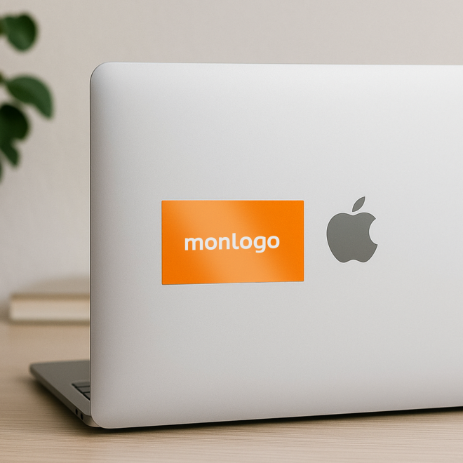 STICKER FLUO RECTANGLE PERSONNALISE 'KLISTER FLUO' 4X6