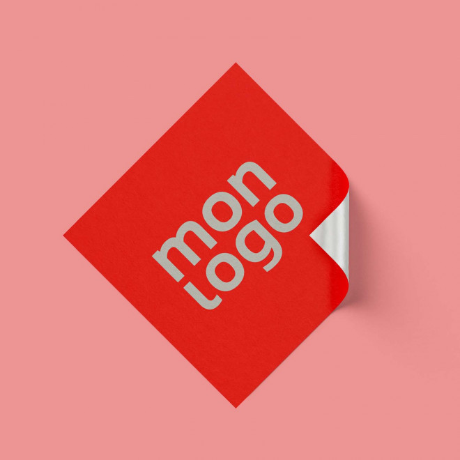 STICKER FLUO CARRE PERSONNALISE 'KLISTER FLUO' 4X4