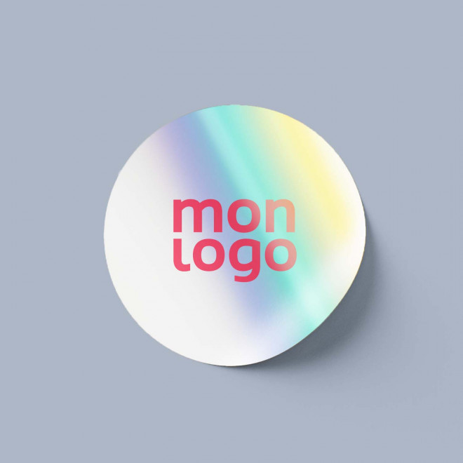 STICKER HOLOGRAPHIQUE ROND PERSONNALISE 'KLISTER HOLO'