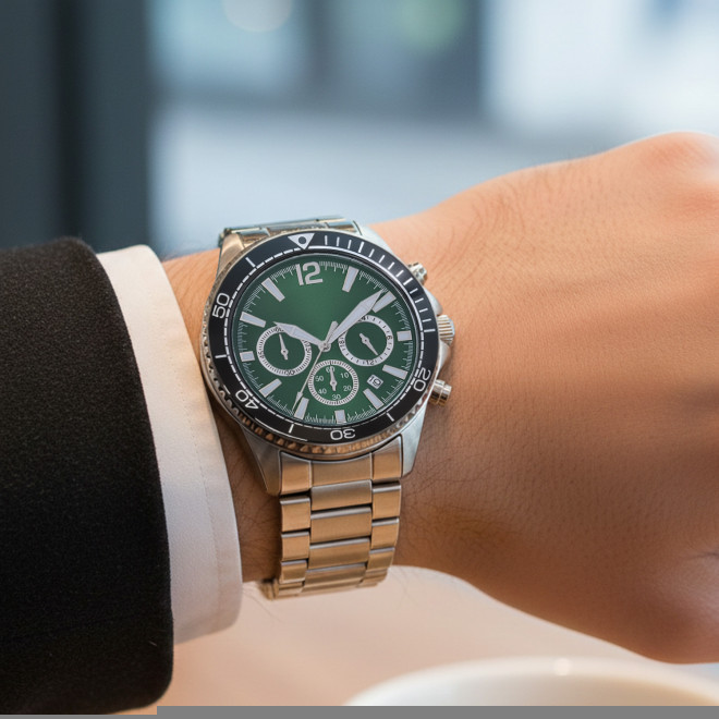 MONTRE HOMME PERSONNALISABLE 'ROMAIN ACIER'