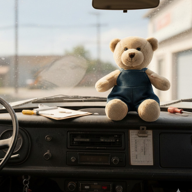 PELUCHE OURSON SALOPETTE PERSONNALISABLE 'PLOMBI'