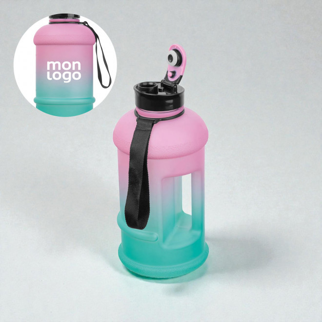 BIDON DE SPORT PERSONNALISABLE AVEC POIGNEE 1.3l 'MAX GYM'