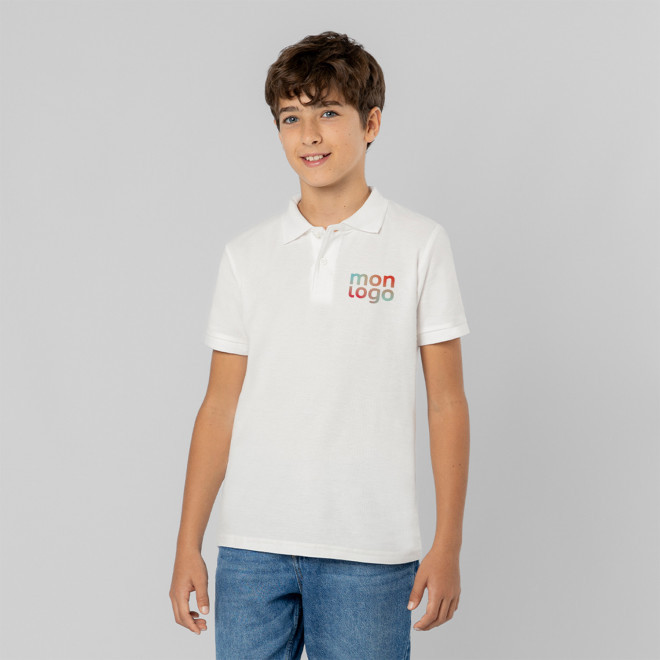 POLO ENFANT PERSONNALISABLE BLANC 'CHARLES'
